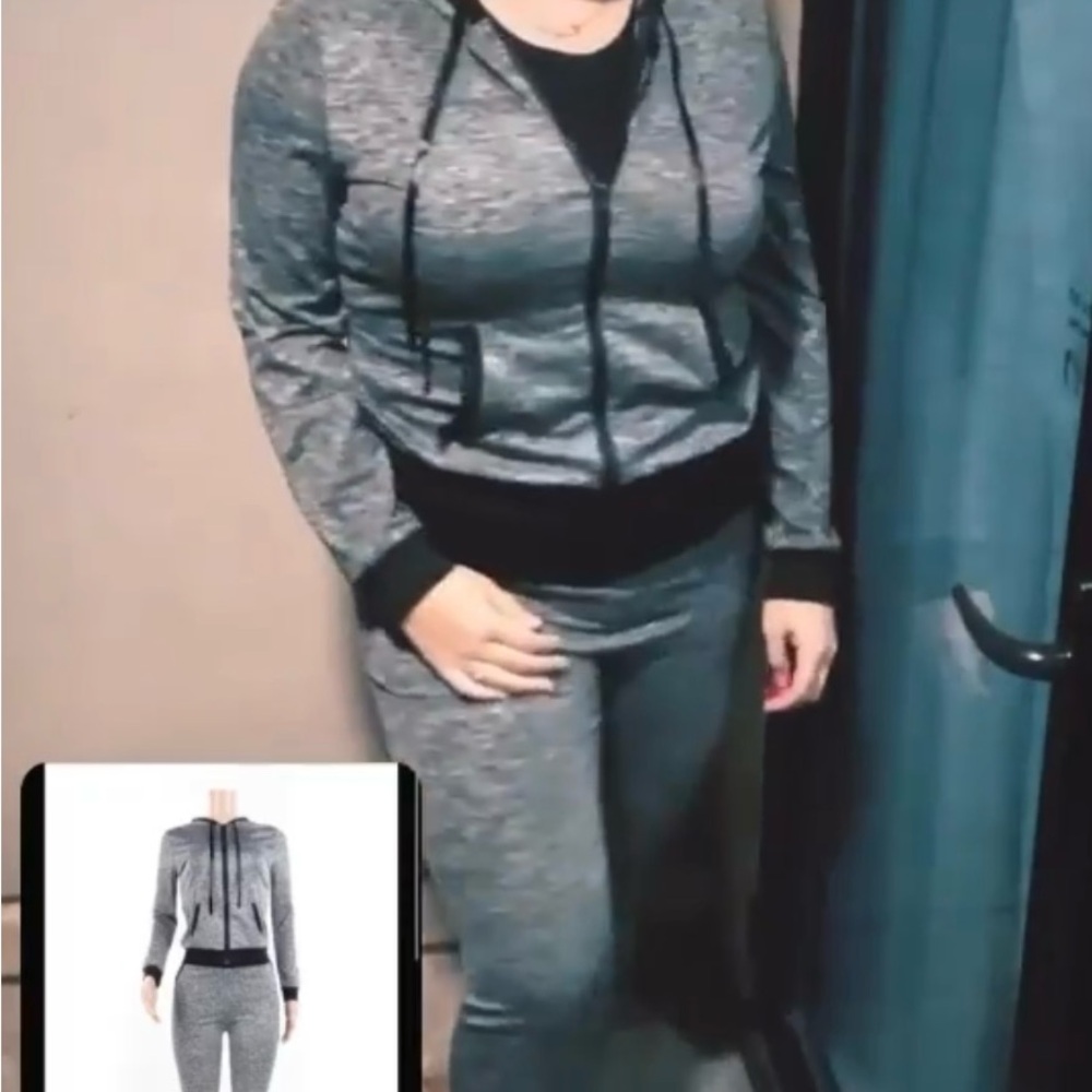Women's Heather Gray Jogger Set
